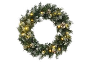 VidaXL Kerstkrans LED 60cm PVC Groen | 45% Korting