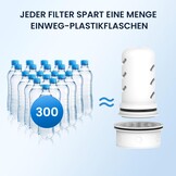 GLACIER FRESH Glazen waterfilterkan, 3 liter, 1 x actieve kool + 1 x ultrafiltratiefilter, vermindert chloor, fluoride, kalkaanslag, zware metalen zoals lood, koper, blauw