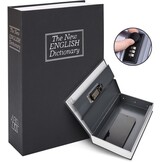 Boekenkluis met combinatieslot, Ohuhu Dictionary Diversion spaarpot, draagbaar veilig boek, kluis voor thuiskantoor, geheime verborgen doos voor sleutelgeld, contant geld, sieraden, zwart
