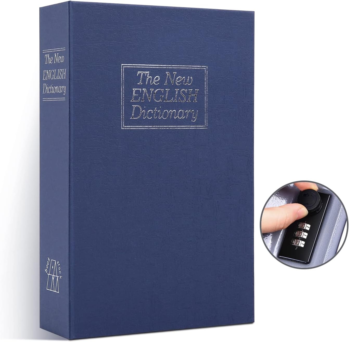Boekenkluis met combinatieslot, Ohuhu Dictionary Diversion spaarpot, draagbaar veilig boek, kluis voor thuiskantoor, geheime verborgen doos voor sleutelgeld, contant geld, sieraden, zwart