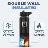 Insulated Water Bottle with Straw - 650/950/1200/1800 ml - Leakproof Double-Walled Stainless Steel Metal Drink Flask BPA-Free - Sports Travel Gym Camping Hiking Kids
