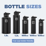 Insulated Water Bottle with Straw - 650/950/1200/1800 ml - Leakproof Double-Walled Stainless Steel Metal Drink Flask BPA-Free - Sports Travel Gym Camping Hiking Kids