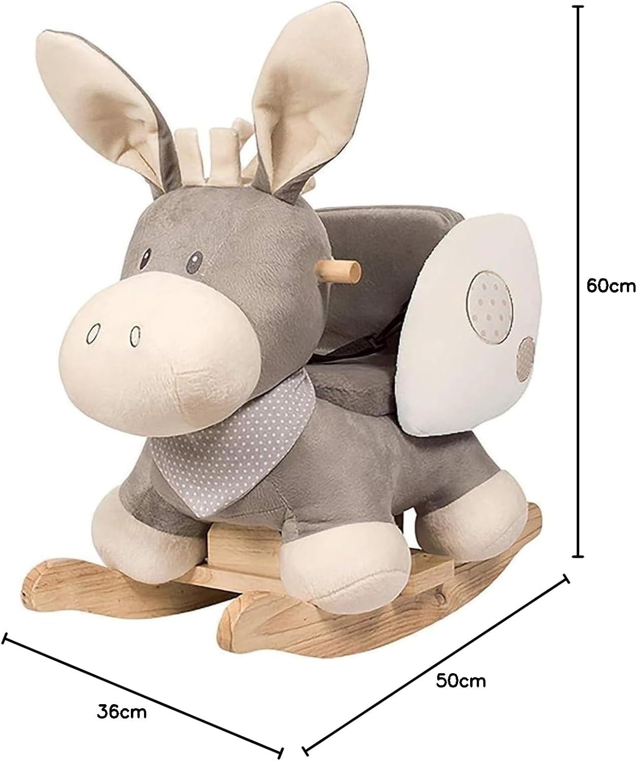 Nattou Schommeldier van Cappuccino de ezel, 10 tot 36 maanden, 60 x 36 x 50 cm, Cappuccino, beige, 211505