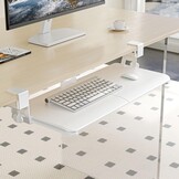 ERGOMAKER Bureau Lade voor Toetsenbord en Muis (65x30cm, wit) - Uitschuifbaar met C-klemmen