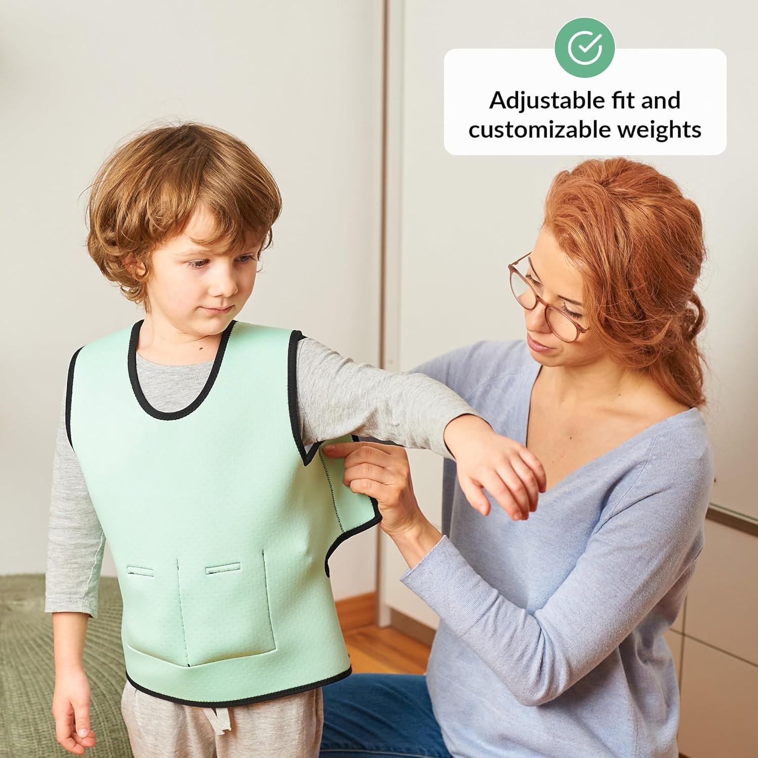Gewichtsvest voor kinderen | Diepe Drukvesten | ADHD-hulpmiddelen voor kinderen | Autisme sensorische kleding | Verstelbaar verzwaringsvest | Gewogen compressievest | Zorg voor een veilig gevoel