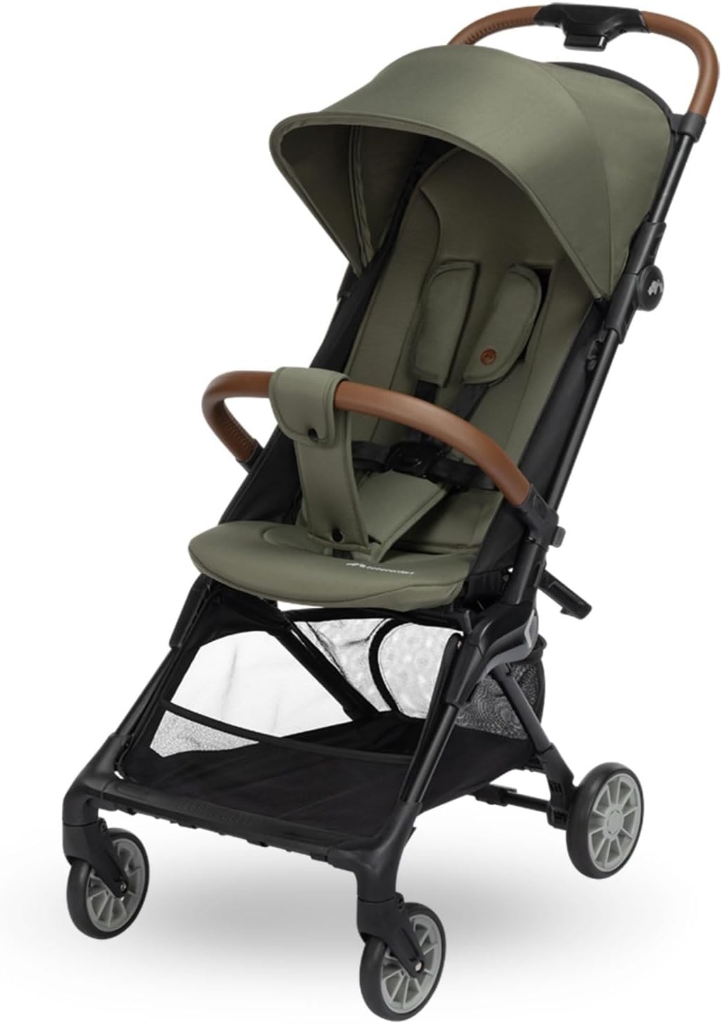 Bebeconfort Zephir, compacte babykinderwagen, 0-4 jaar (max. 22 kg), lichtgewicht reiskinderwagen (5.6 kg), geschikt voor in vliegtuigcabine, vlakke ligstand en kantelbaar, opbergmand, Mineral Green
