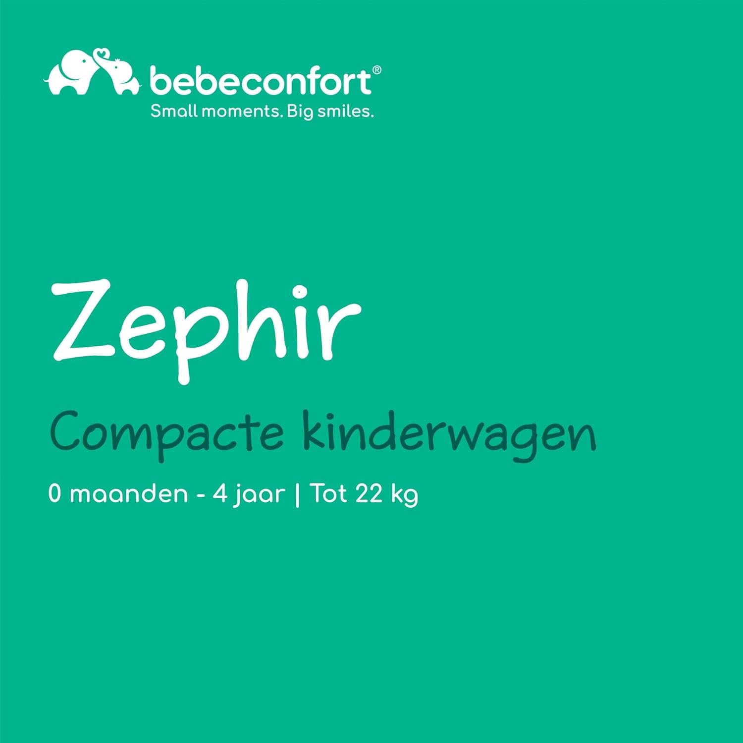 Bebeconfort Zephir, compacte babykinderwagen, 0-4 jaar (max. 22 kg), lichtgewicht reiskinderwagen (5.6 kg), geschikt voor in vliegtuigcabine, vlakke ligstand en kantelbaar, opbergmand, Mineral Green