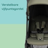 Bebeconfort Zephir, compacte babykinderwagen, 0-4 jaar (max. 22 kg), lichtgewicht reiskinderwagen (5.6 kg), geschikt voor in vliegtuigcabine, vlakke ligstand en kantelbaar, opbergmand, Mineral Green