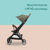 Bebeconfort Zephir, compacte babykinderwagen, 0-4 jaar (max. 22 kg), lichtgewicht reiskinderwagen (5.6 kg), geschikt voor in vliegtuigcabine, vlakke ligstand en kantelbaar, opbergmand, Mineral Green