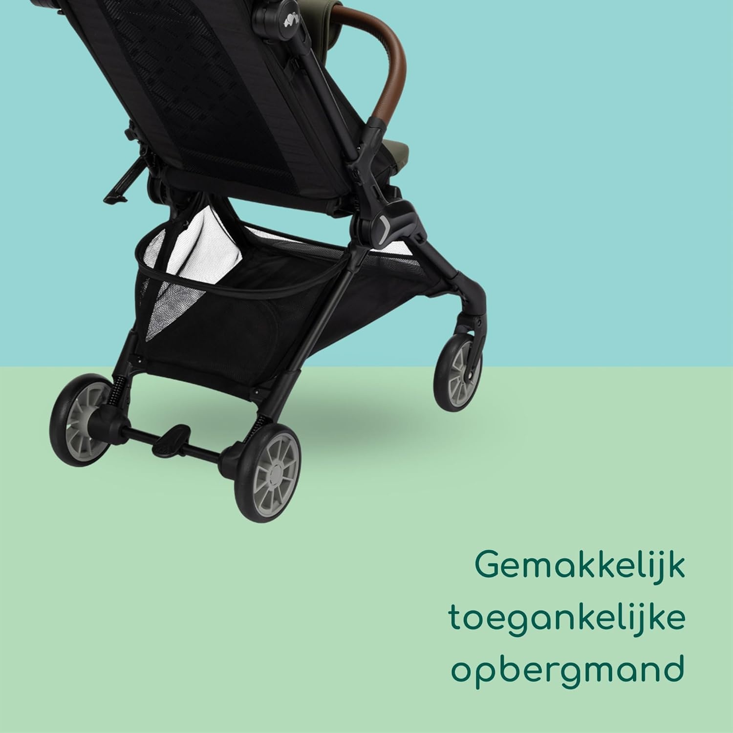 Bebeconfort Zephir, compacte babykinderwagen, 0-4 jaar (max. 22 kg), lichtgewicht reiskinderwagen (5.6 kg), geschikt voor in vliegtuigcabine, vlakke ligstand en kantelbaar, opbergmand, Mineral Green
