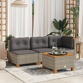 VidaXL Tuinhoekbank Poly Rattan Grijs (75% Korting)
