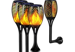 Set van 4 Zonne Vlam Lampen - 96 LEDS - 53% Korting!
