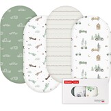 Hoeslakens voor Wieg & Kinderwagen 4 stuks, 81x41 cm, 100% Microvezel, Oeko-Tex 100, Ademend & Zacht