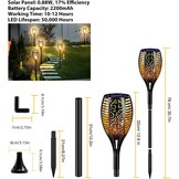 Zonnelampen voor buiten, 96 leds, zonnelampen voor buiten, tuin, waterdicht, IP65, zonnelampen voor buiten, met realistische vlammen, zonnelamp voor buiten, voor tuin (4 stuks)