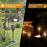 Zonnelampen voor buiten, 96 leds, zonnelampen voor buiten, tuin, waterdicht, IP65, zonnelampen voor buiten, met realistische vlammen, zonnelamp voor buiten, voor tuin (4 stuks)