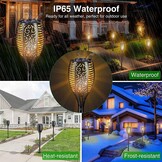 Zonnelampen voor buiten, 96 leds, zonnelampen voor buiten, tuin, waterdicht, IP65, zonnelampen voor buiten, met realistische vlammen, zonnelamp voor buiten, voor tuin (4 stuks)