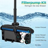 Waterpomp voor vijvers 40W, 2500 L/U met 3 sproeikoppen en regelklep tot 4000L