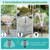 Waterpomp voor vijvers 40W, 2500 L/U met 3 sproeikoppen en regelklep tot 4000L