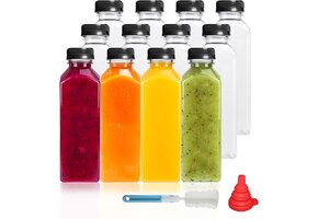 12x Kunststof Sapflessen 500ml - Incl. Borstel & Trechter | 35% Korting