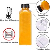 YBCPACK 12 stuks kunststof sapflessen van 500 ml om te vullen, herbruikbare lege smoothiefles inclusief reinigingsborstel en siliconen trechter, ideaal voor mini-koelkast en sapshots