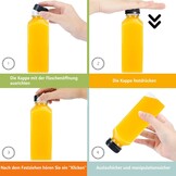 YBCPACK 12 stuks kunststof sapflessen van 500 ml om te vullen, herbruikbare lege smoothiefles inclusief reinigingsborstel en siliconen trechter, ideaal voor mini-koelkast en sapshots