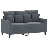 vidaXL Tweezitsbank 120 cm fluweel donkergrijs