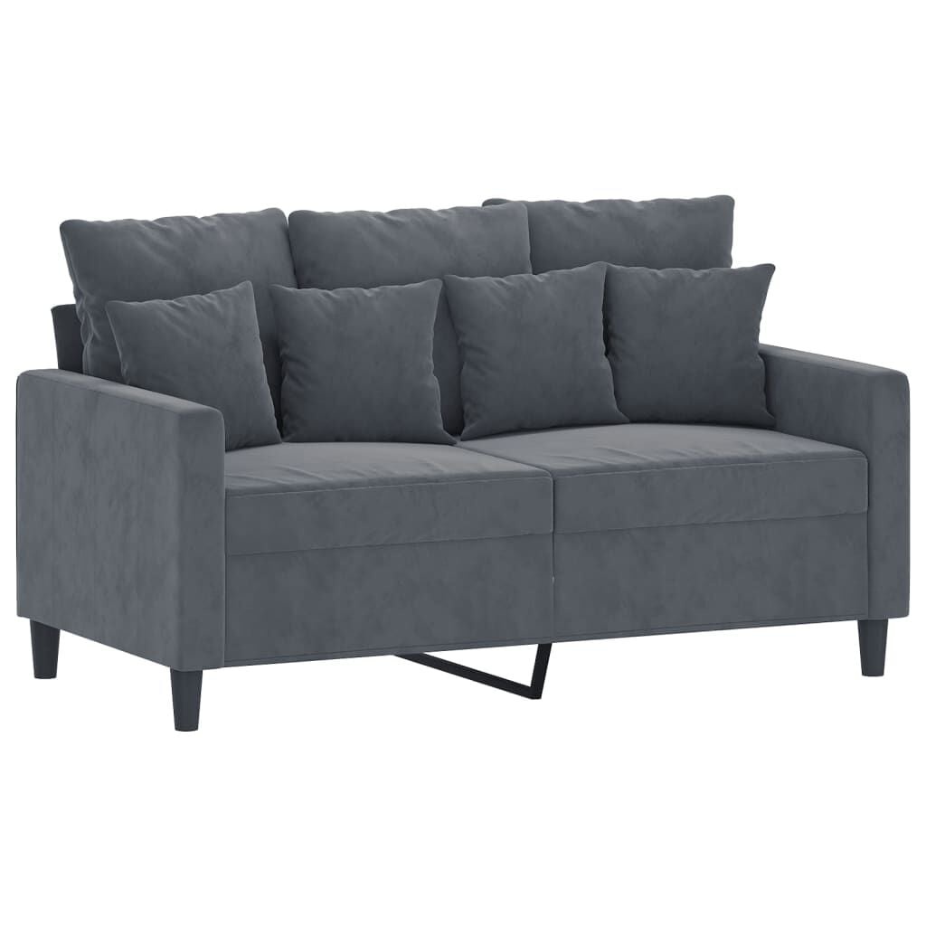 vidaXL Tweezitsbank 120 cm fluweel donkergrijs
