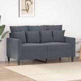 vidaXL Tweezitsbank 120 cm fluweel donkergrijs