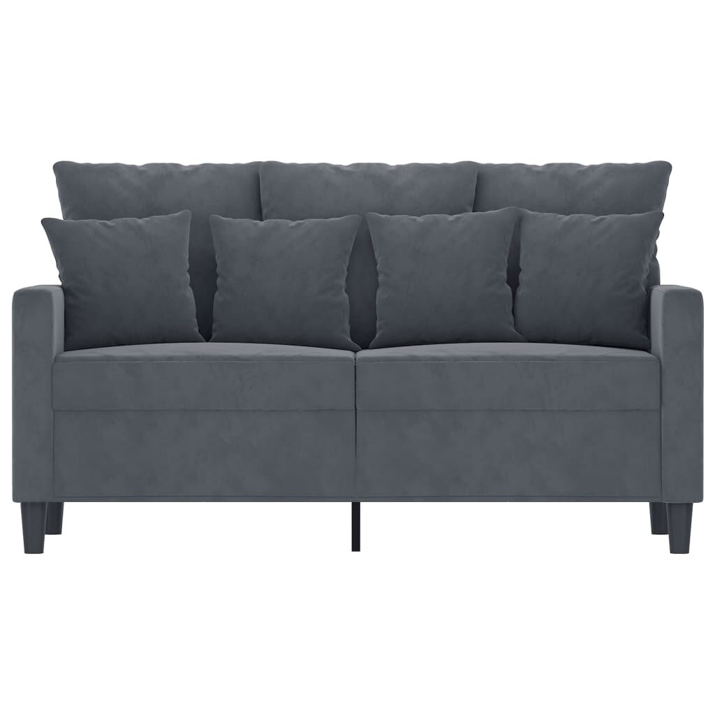 vidaXL Tweezitsbank 120 cm fluweel donkergrijs
