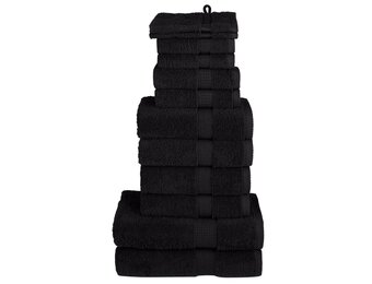 vidaXL 12-delige Handdoekenset SOLUND 600 g/m² zwart