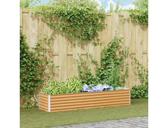vidaXL Verhoogde plantenbak 195 x 50 x 36 cm Gegalvaniseerd staal
