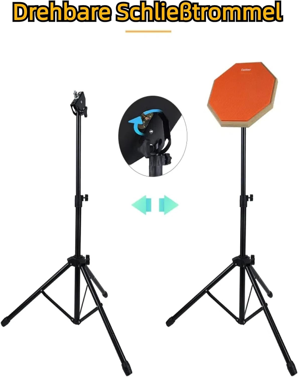 8 inch Drum Oefenpad met Verstelbare Standaard, Stokken en Opbergtas