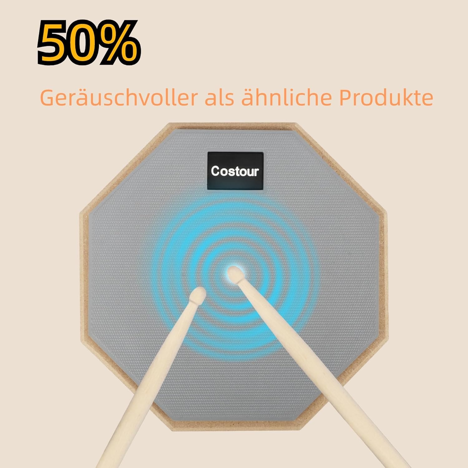 8 inch Drum Oefenpad met Verstelbare Standaard, Stokken en Opbergtas