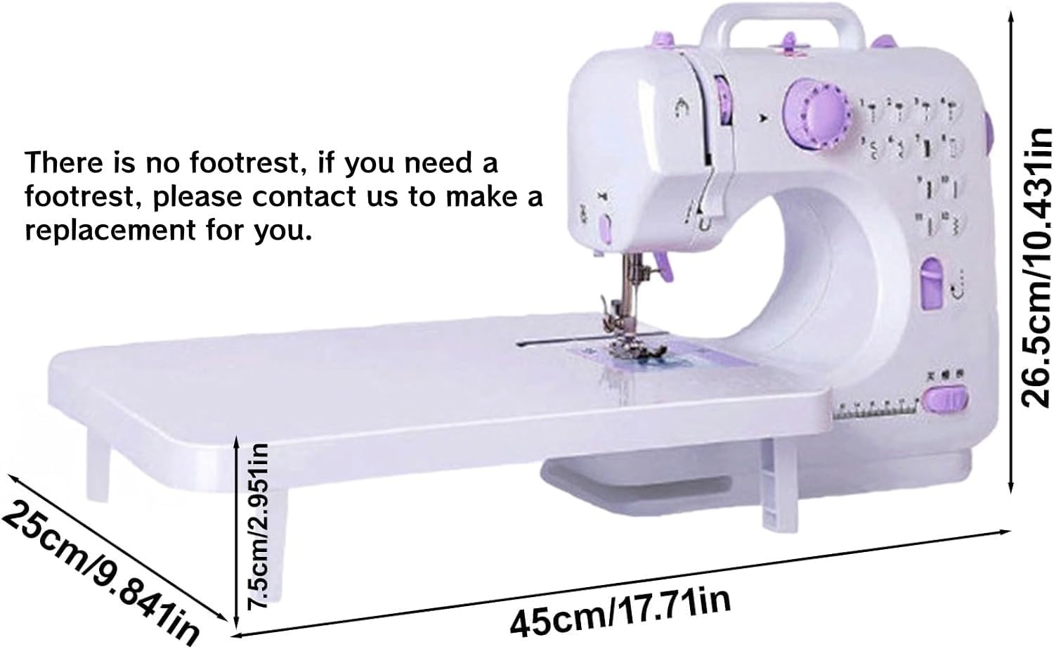 Naaimachine met aanschuiftafel, mini-naaimachine, draagbare elektrische naaimachine, 12 steken, naaimachine met ledlicht, ideaal voor kleding, kussenslopen, lakens