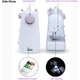 Naaimachine met aanschuiftafel, mini-naaimachine, draagbare elektrische naaimachine, 12 steken, naaimachine met ledlicht, ideaal voor kleding, kussenslopen, lakens
