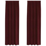 vidaXL Gordijnen met gordijnen 2 pcs Wijnrood 140 x 245 cm Fluweel