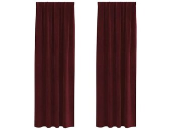vidaXL Gordijnen met gordijnen 2 pcs Wijnrood 140 x 245 cm Fluweel