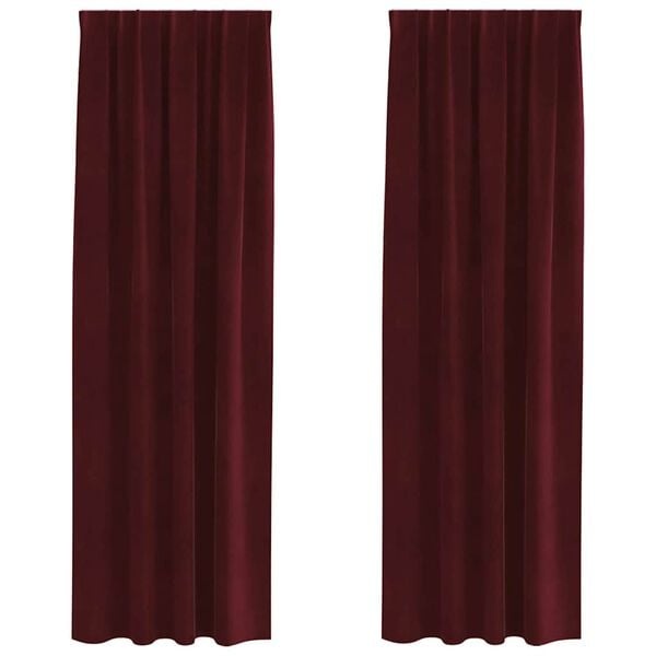 vidaXL Gordijnen met gordijnen 2 pcs Wijnrood 140 x 245 cm Fluweel