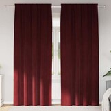 vidaXL Gordijnen met gordijnen 2 pcs Wijnrood 140 x 245 cm Fluweel