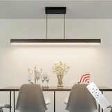 Moderne plafondhanglamp met afstandsbediening, lineaire kroonluchter eetkamer armatuur voor keuken, woonkamer, eetkamer (40 inch)