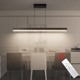 Moderne plafondhanglamp met afstandsbediening, lineaire kroonluchter eetkamer armatuur voor keuken, woonkamer, eetkamer (40 inch)