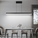 Moderne plafondhanglamp met afstandsbediening, lineaire kroonluchter eetkamer armatuur voor keuken, woonkamer, eetkamer (40 inch)