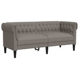 vidaXL Tweezitsbank Chesterfield-stijl stof taupe