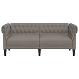 vidaXL Tweezitsbank Chesterfield-stijl stof taupe