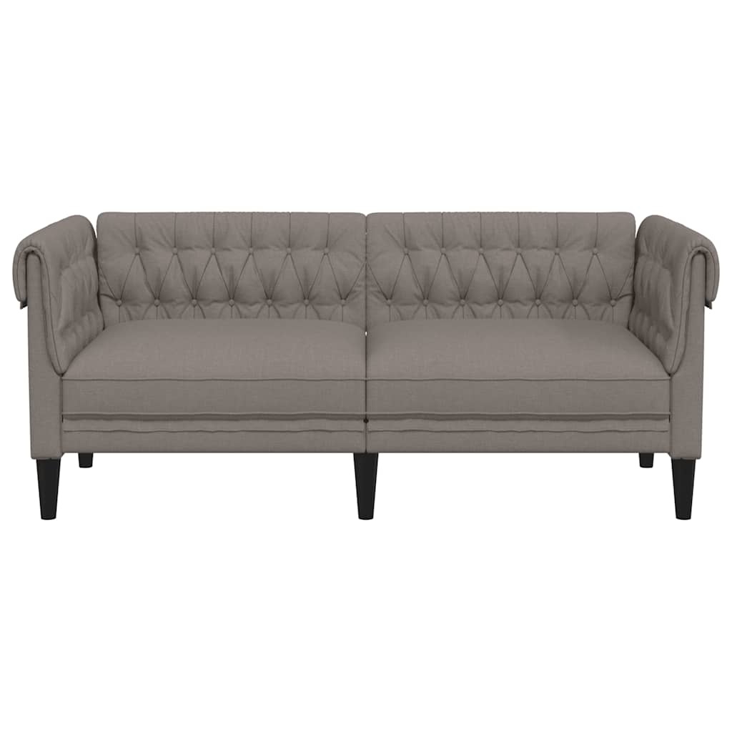 vidaXL Tweezitsbank Chesterfield-stijl stof taupe
