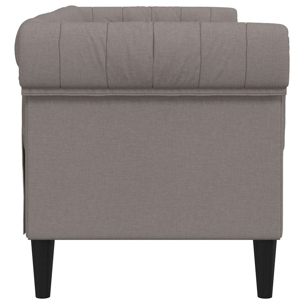 vidaXL Tweezitsbank Chesterfield-stijl stof taupe