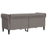 vidaXL Tweezitsbank Chesterfield-stijl stof taupe