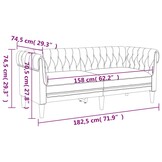 vidaXL Tweezitsbank Chesterfield-stijl stof taupe