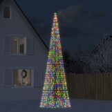 57% Korting! VidaXL LED-kerstboom voor vlaggenmast, 500 cm, 1534 LEDs Kleurrijk
