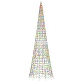57% Korting! VidaXL LED-kerstboom voor vlaggenmast, 500 cm, 1534 LEDs Kleurrijk